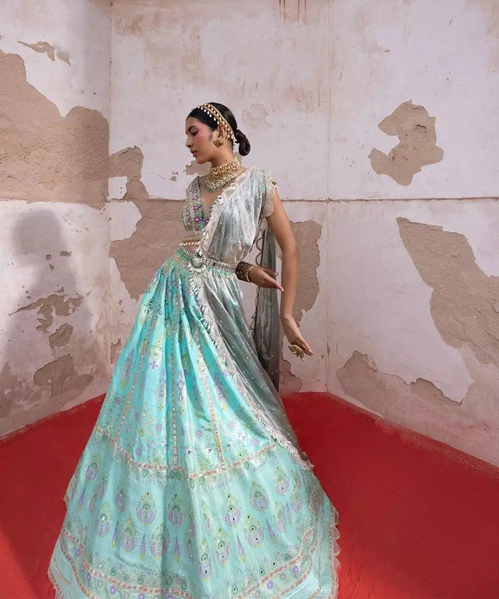 ADITI GUPTA - FIROZI Chanderi Banarasi Lehenga set